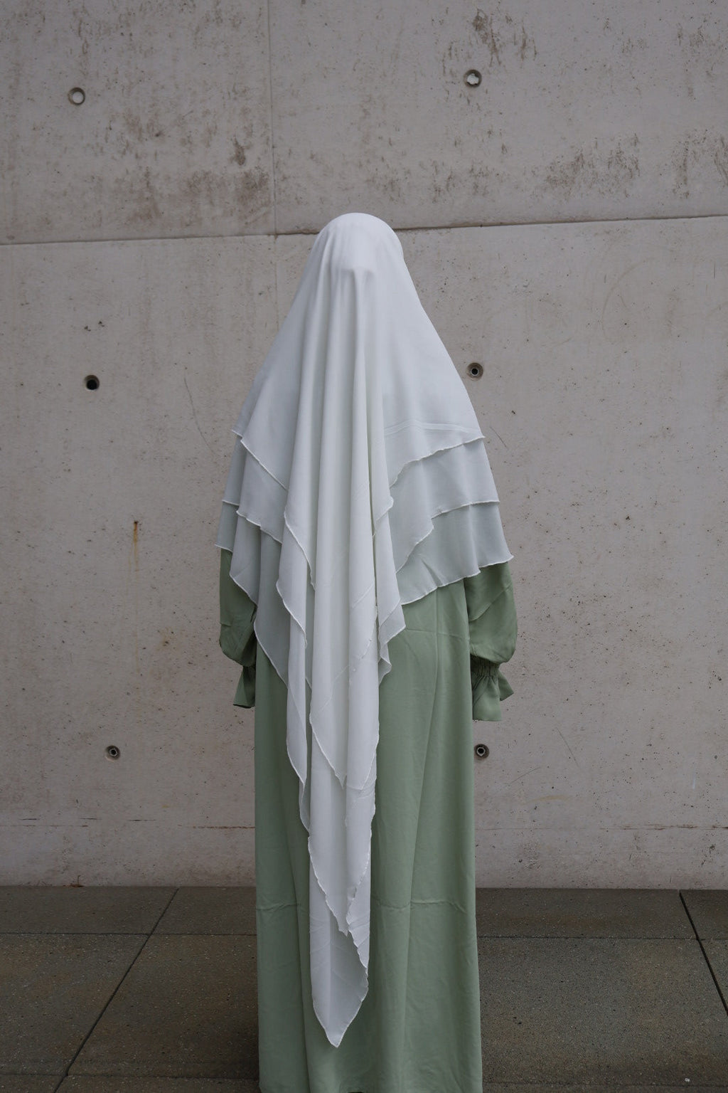 Khimar 3-lagig Chiffon weiß