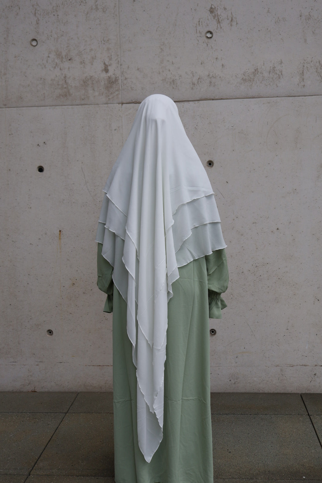 Khimar 3-lagig Chiffon weiß