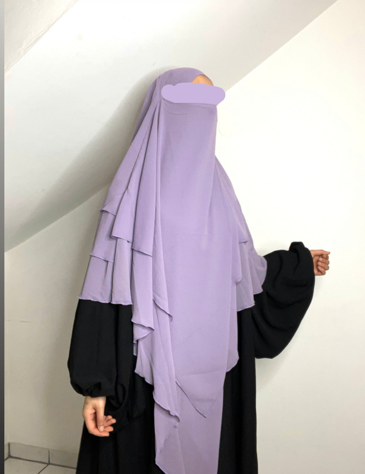 Khimar 3-lagig Chiffon lila