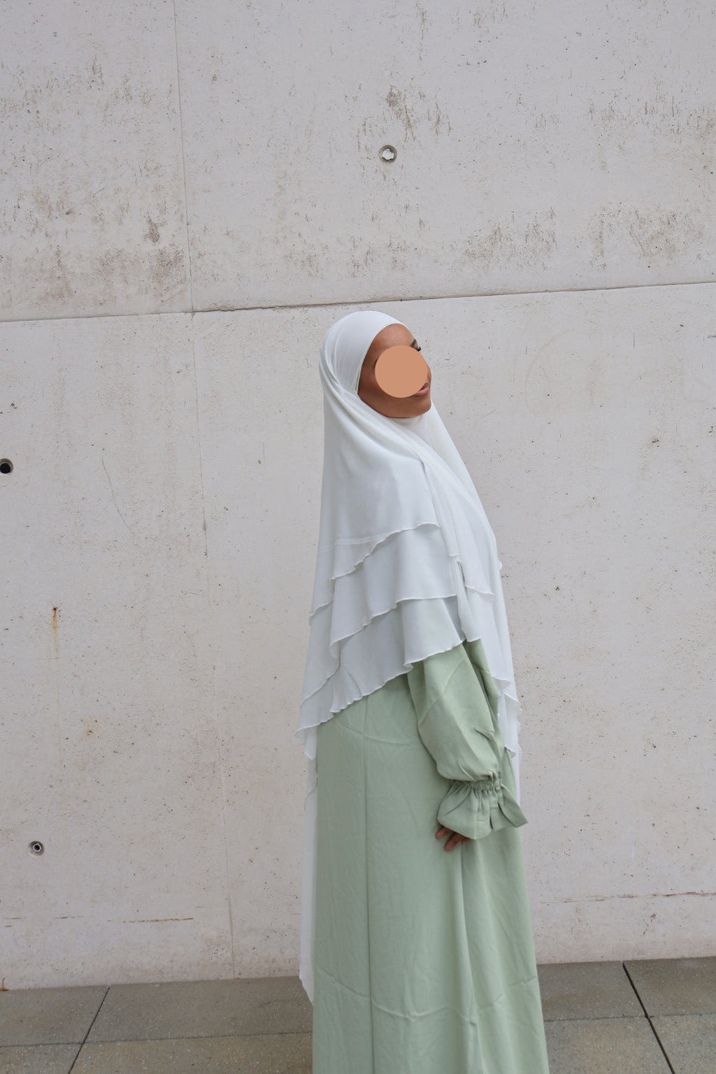 Khimar 3-lagig Chiffon weiß