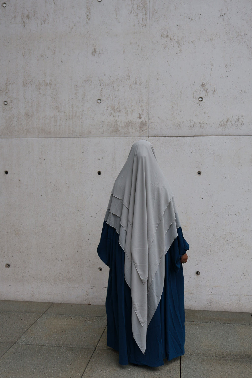 Khimar 3-lagig Chiffon gris