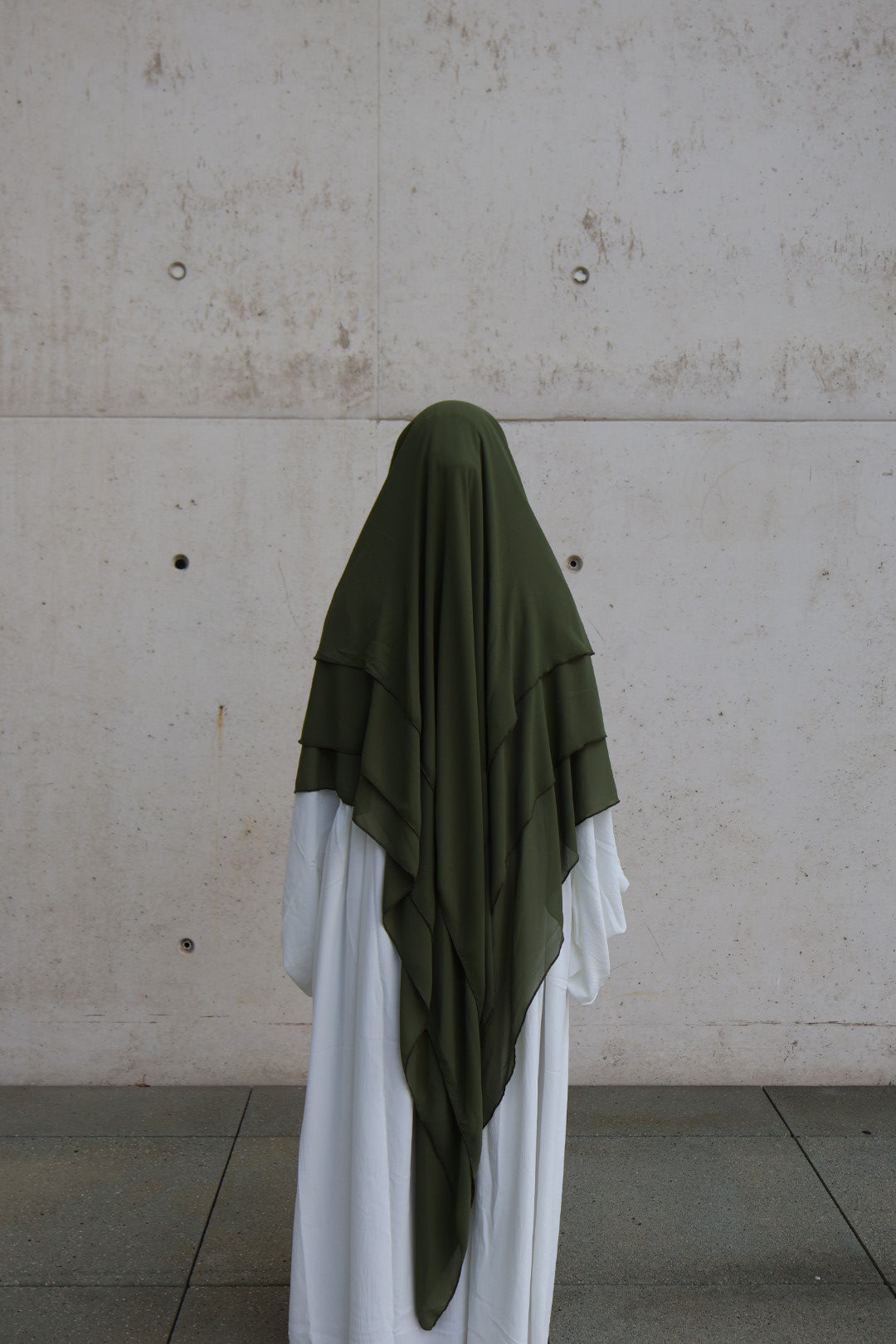 Khimar 3-lagig Chiffon dunkelgrün